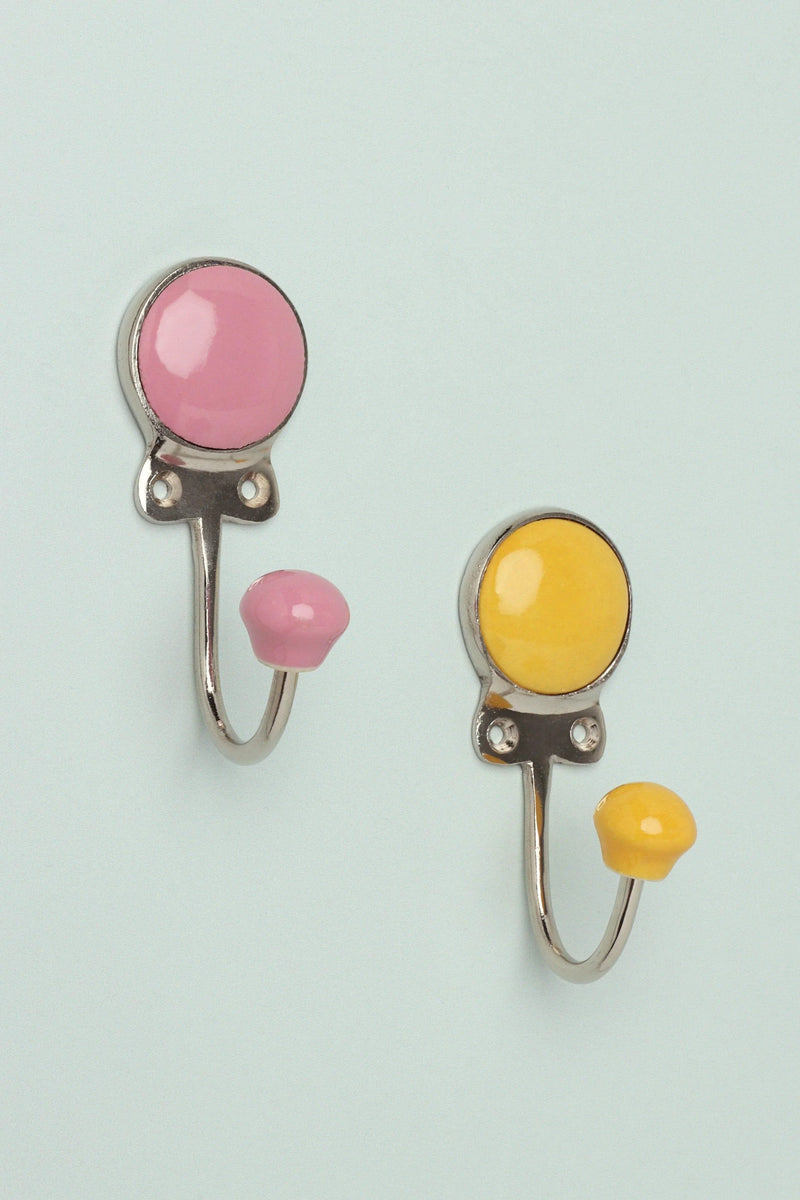 Savoy Ceramic Wall Hook in Sorbet Tones with Chrome