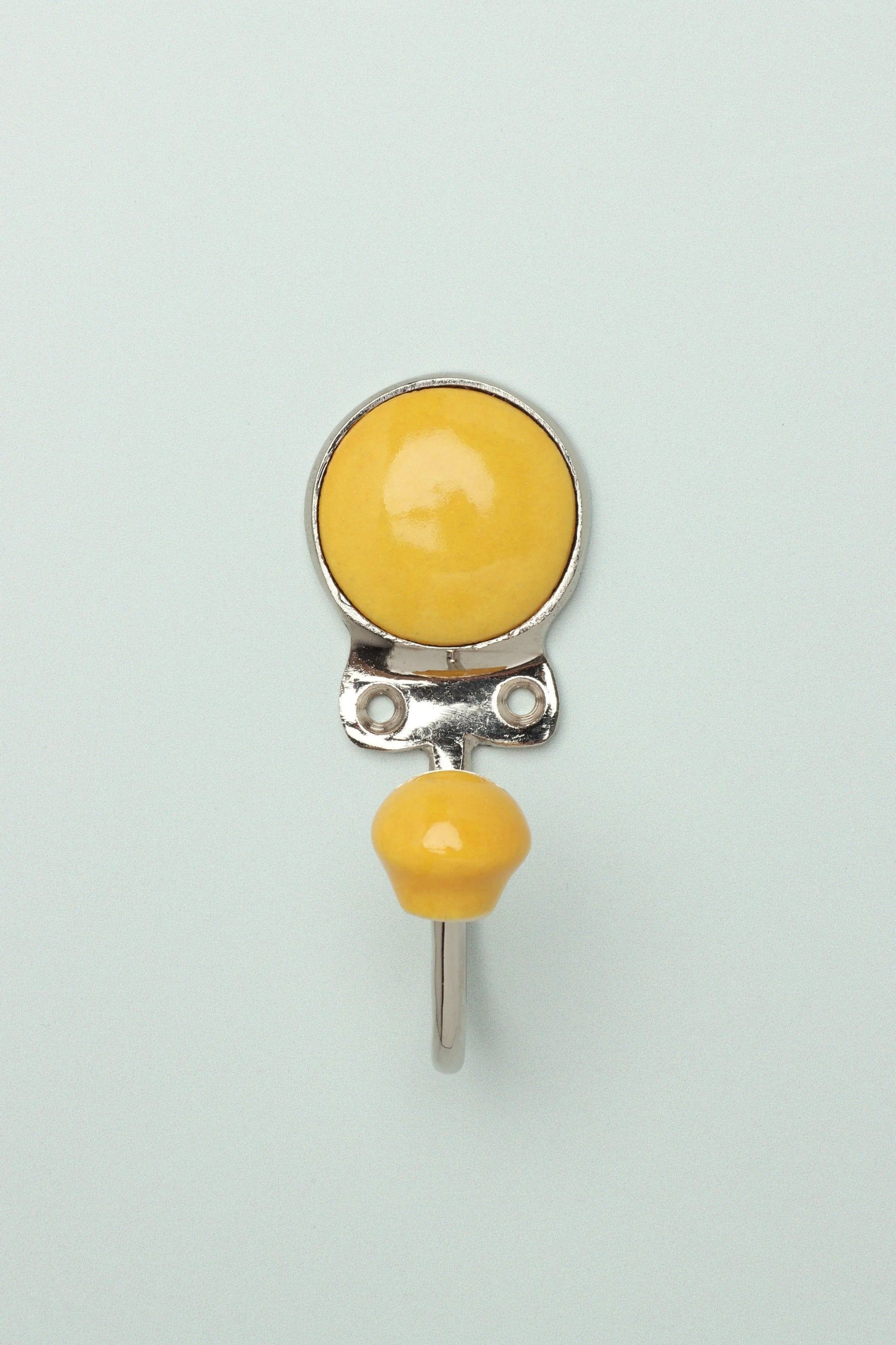 Savoy Ceramic Wall Hook in Sorbet Tones with Chrome — close-up view, G Decor