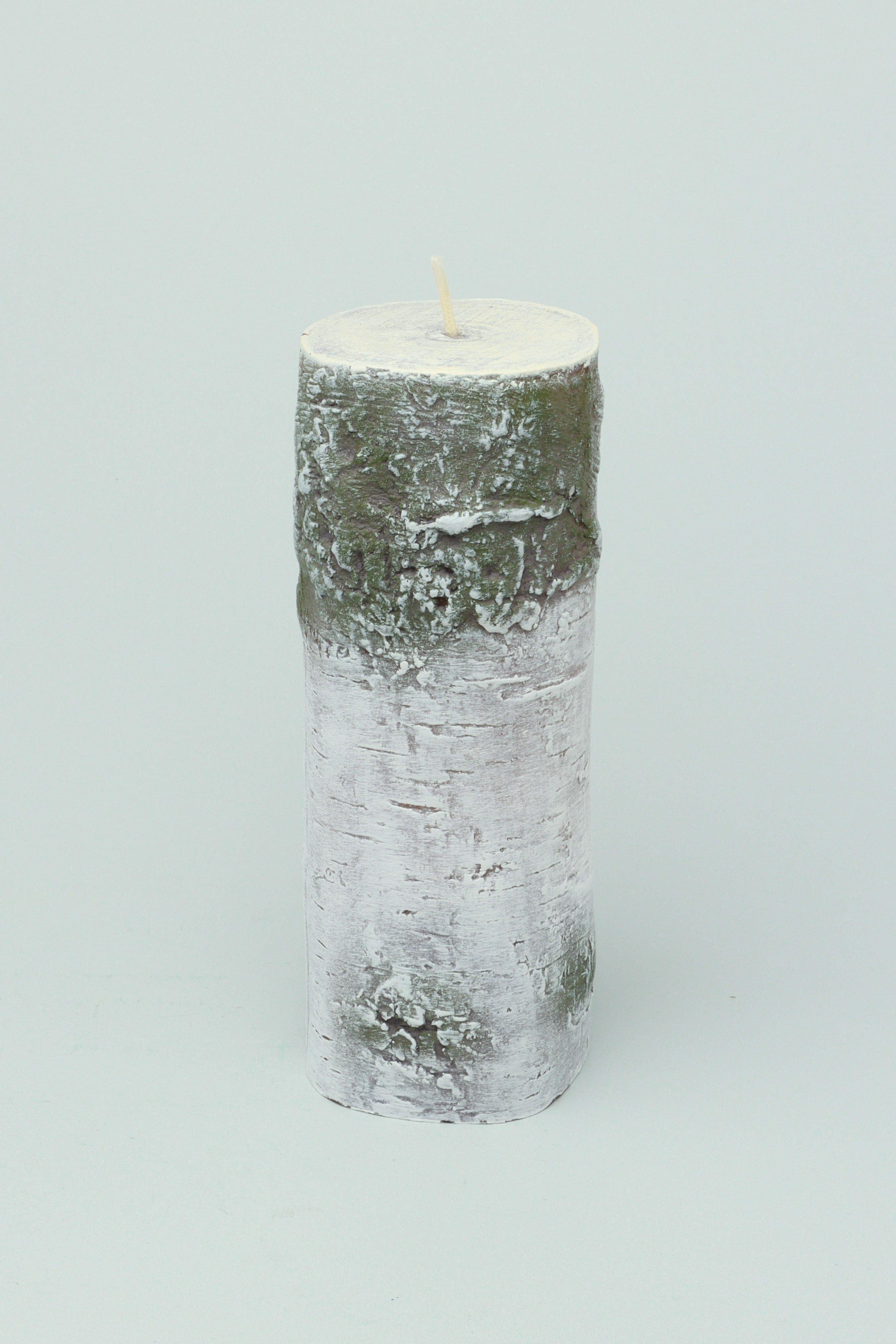 Scandinavian Hand-finished Birch Tree Pillar Candle Rustic Woodland Nordic Minimalist Decor - G Decor