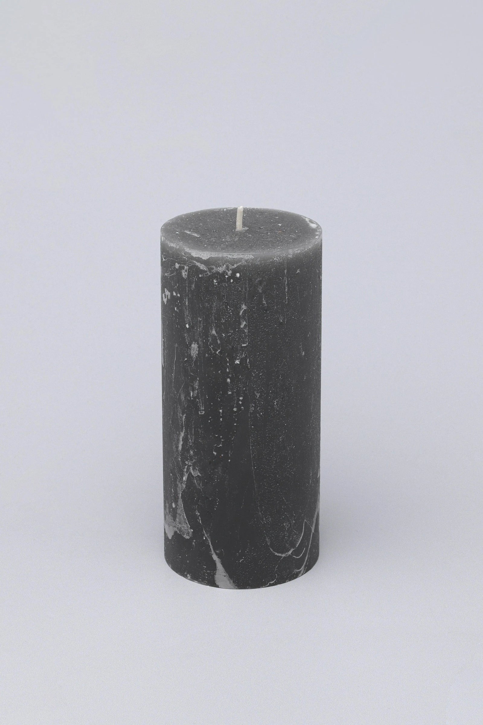 Scented Breeze Marbled Pillar Candle in Dark Grey — alternate view, G Decor