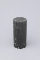 Scented Breeze Collection Dark Grey Marbled Pillar Candle Wild Lotus Scent - G Decor