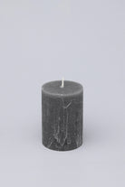 Scented Breeze Collection Dark Grey Marbled Pillar Candle Wild Lotus Scent - G Decor