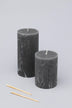 Scented Breeze Marbled Pillar Candle in Dark Grey with Wild Lotus — G Decor