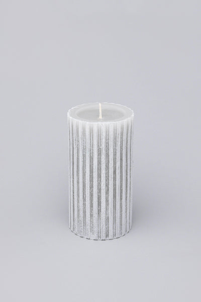 Gdecorstore Candles & Candle Holders Grey / Large Scented Grooved Grey Patchouli, Perfect for Meditation, Pillar Candle