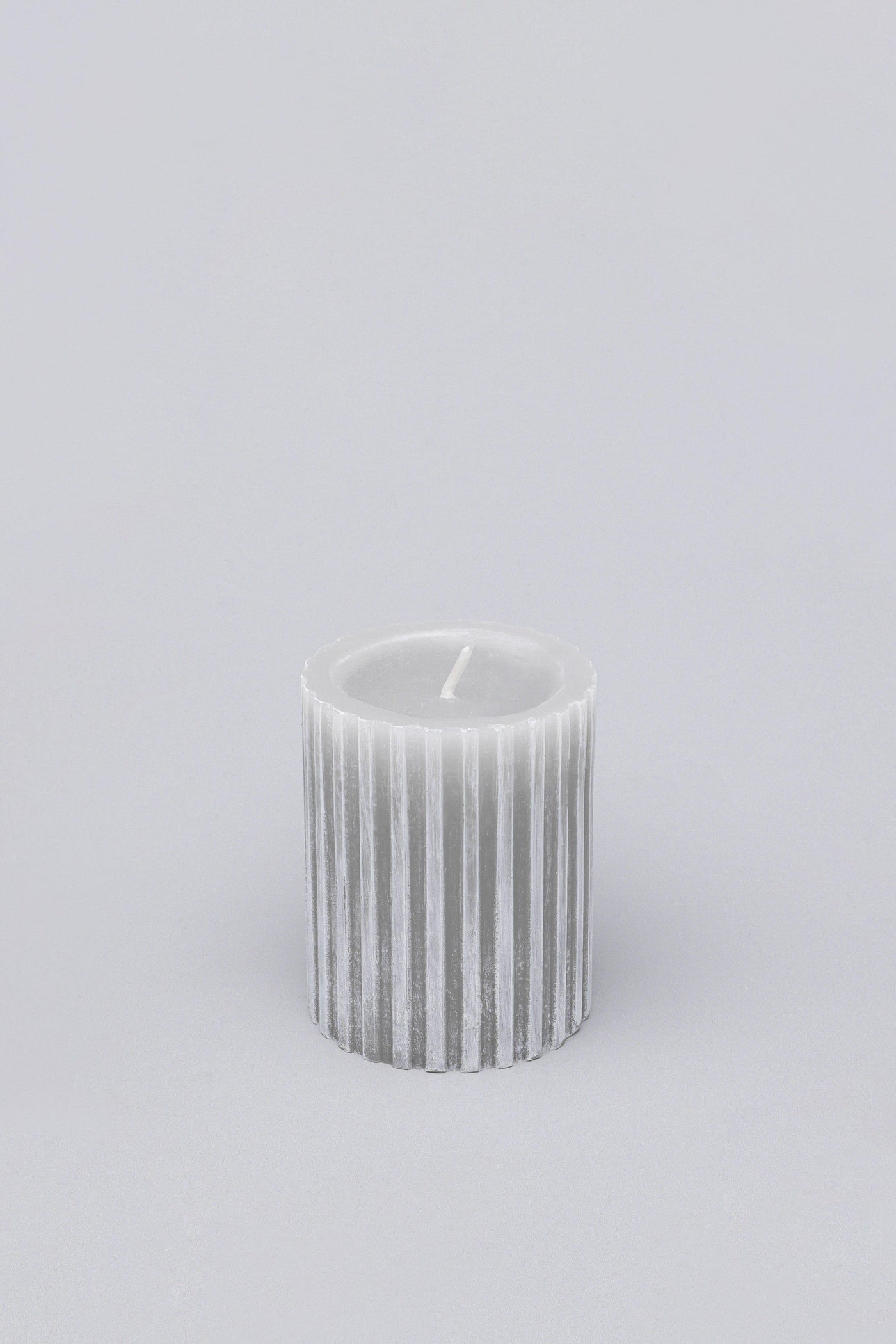 Gdecorstore Candles & Candle Holders Grey / Small Scented Grooved Grey Patchouli, Perfect for Meditation, Pillar Candle