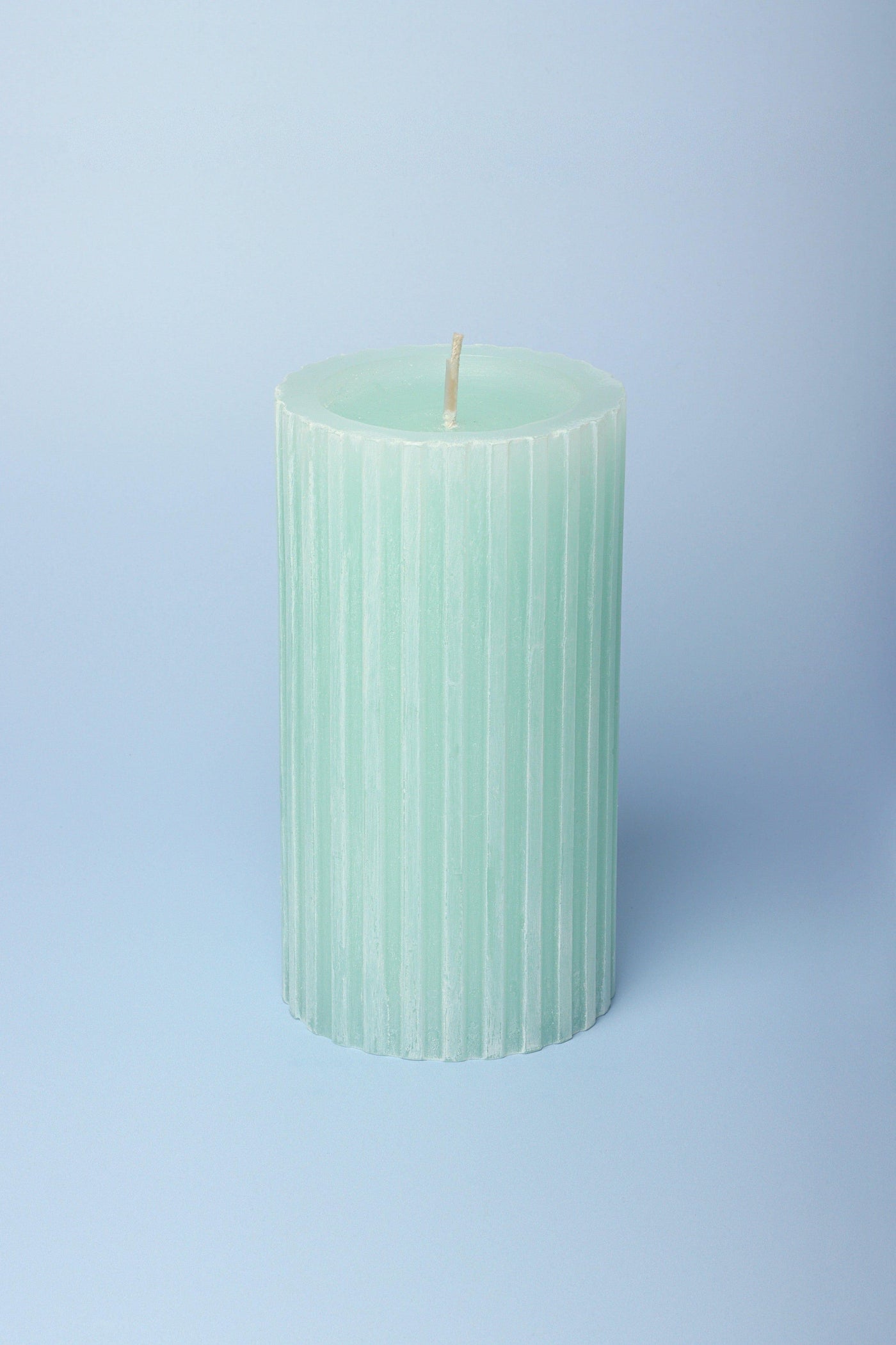 G Decor Candles Green / Large Scented Grooved Light Green Gardenia, Perfect for Meditation, Pillar Candle