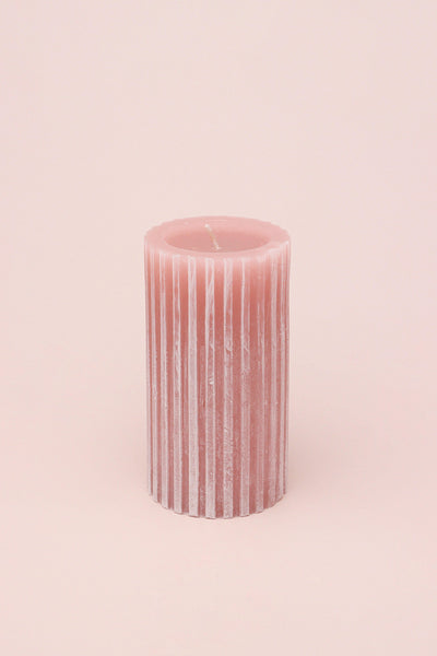 Gdecorstore Candles & Candle Holders Pink / Large Scented Grooved Pink Blossom, Perfect for Meditation, Pillar Candle