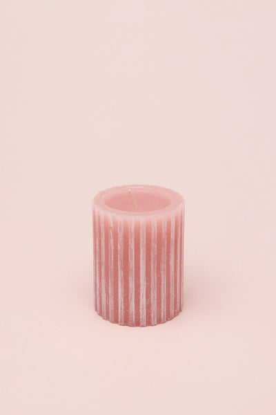 Gdecorstore Candles & Candle Holders Pink / Small Scented Grooved Pink Blossom, Perfect for Meditation, Pillar Candle