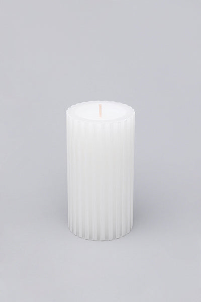 G Decor Candles White / Large pillar Scented Grooved White Frangipani, Perfect for Meditation, Pillar Candle
