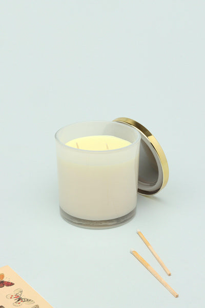 G Decor Candles White Scented Luna White Jasmine Soy Glass Large, Perfect for Meditation, Jar Candle