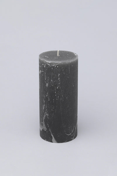 G Decor Candles Grey / Large Scented Marble Modern Dark Grey Lotus, Perfect for Meditation, Pillar Candle