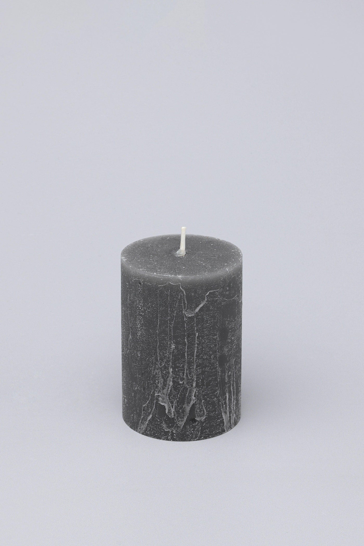 G Decor Candles Grey / Small Scented Marble Modern Dark Grey Lotus, Perfect for Meditation, Pillar Candle