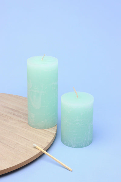 G Decor Candles Green / Set Scented Marble Modern Light Green Gardenia, Perfect for Meditation, Pillar Candle