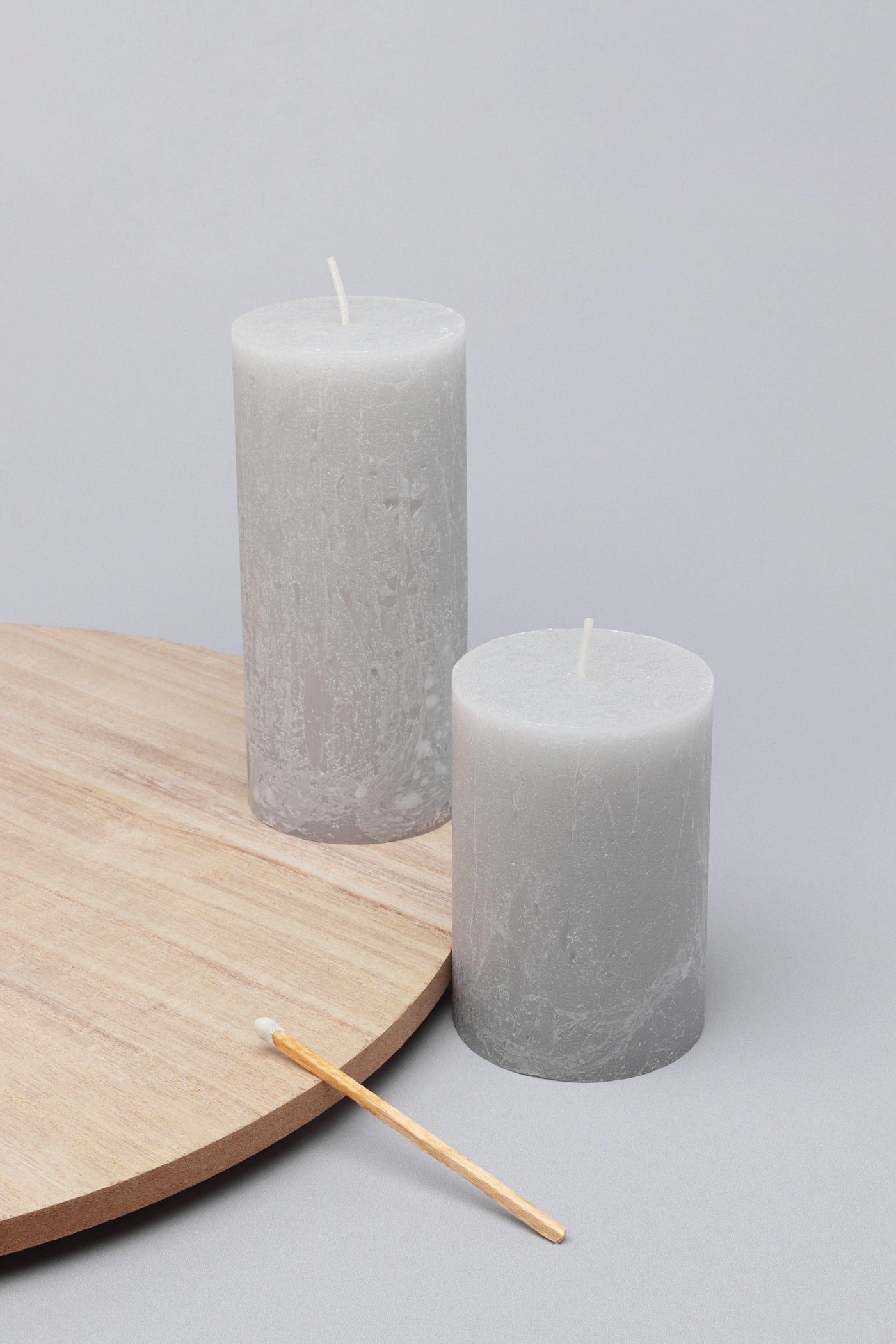G Decor Candles Grey / Set Scented Marble Modern Light Grey Patchouli, Perfect for Meditation, Pillar Candle