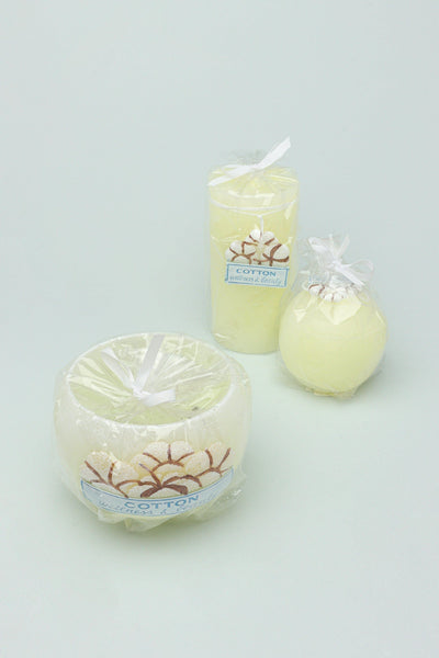 Gdecorstore Candles & Candle Holders Scented Nicola Fresh Cotton White, Perfect for Meditation, Candles