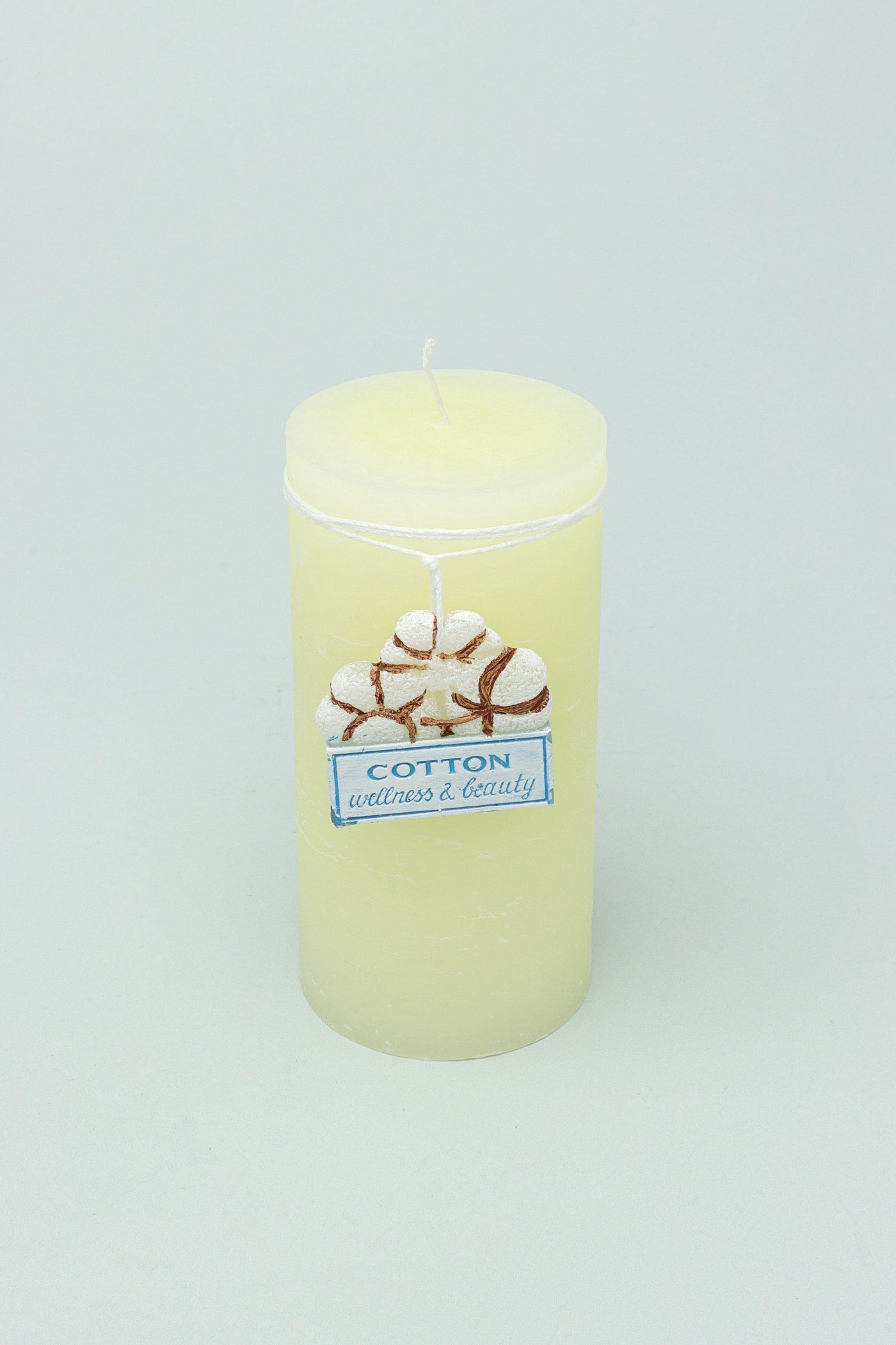 Gdecorstore Candles & Candle Holders Cream / Pillar Scented Nicola Fresh Cotton White, Perfect for Meditation, Candles