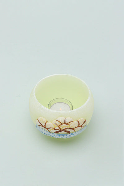 Gdecorstore Candles & Candle Holders Cream / Tea Light Scented Nicola Fresh Cotton White, Perfect for Meditation, Candles