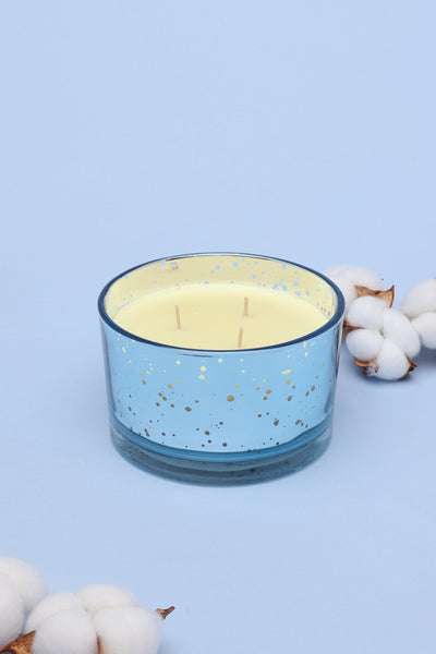 Gdecorstore Candles & Candle Holders Blue Scented Nova Electroplate Blue Cotton Soy, Perfect for Meditation, Jar Candle