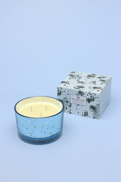 Gdecorstore Candles & Candle Holders Blue Scented Nova Electroplate Blue Cotton Soy, Perfect for Meditation, Jar Candle