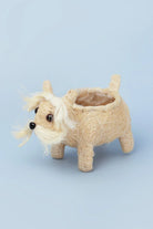 Handwoven Natural Fibre Scottie Dog Planter — lifestyle view, G Decor