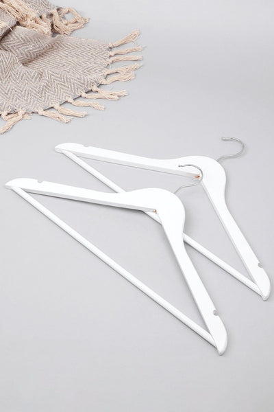 G Decor Hangers White Set of 10 White Wooden Notched Chrome Hook Clothes Hangers