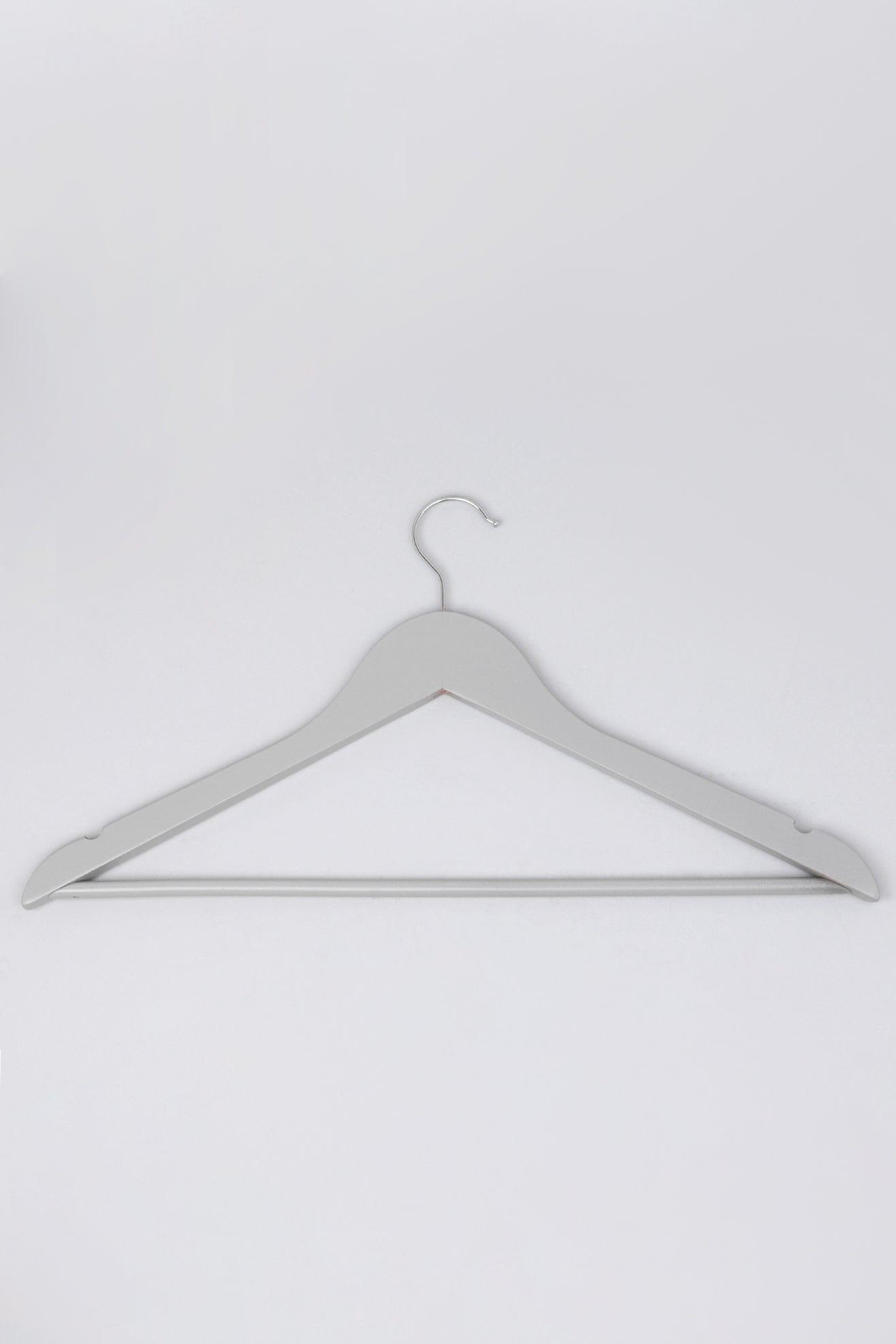 G Decor Hangers Grey Set of 10 Set of 10 Wooden Notched Chrome Hook Clothes Hangers