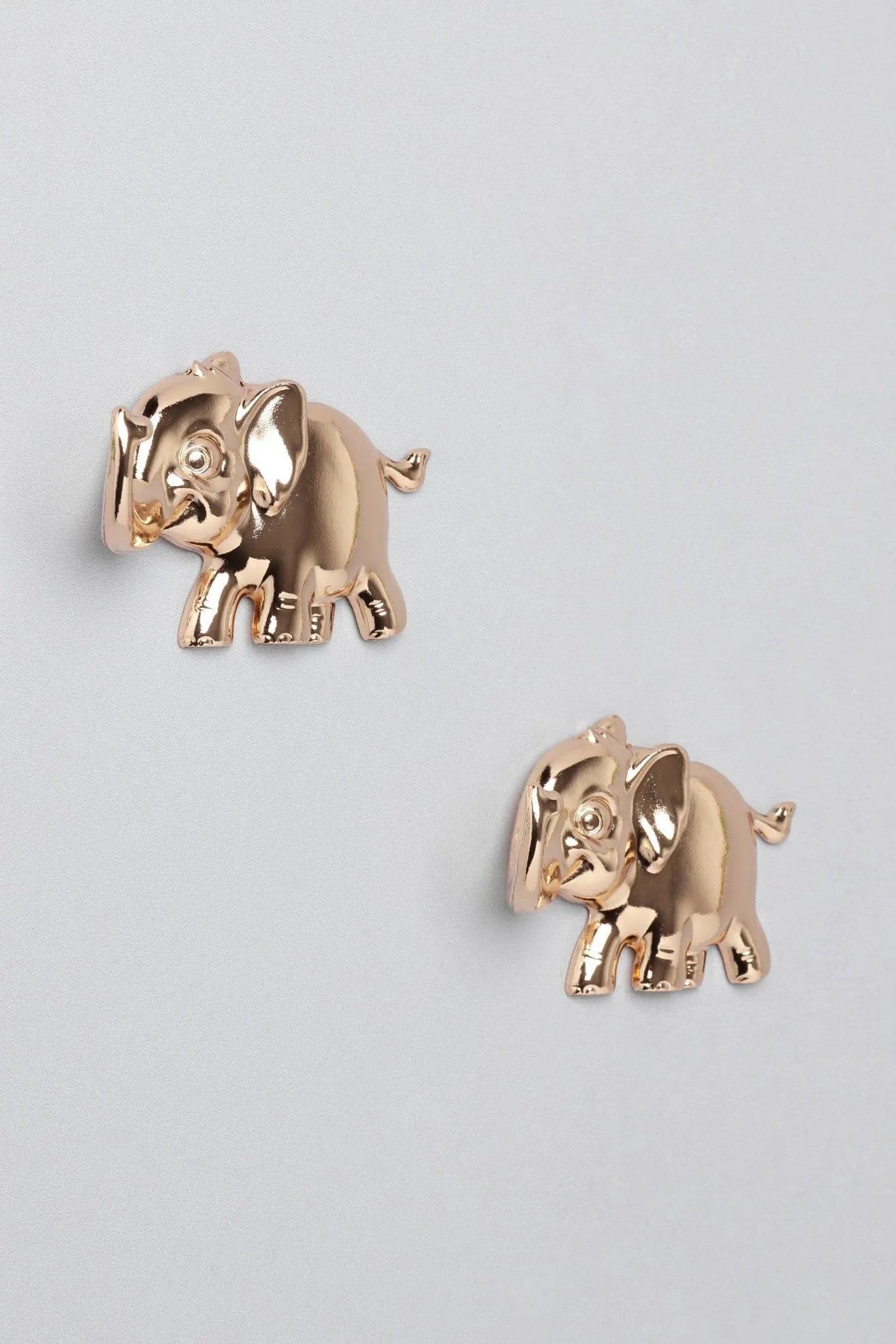 Pair of Elephant Gold Sculpted Wall Hooks