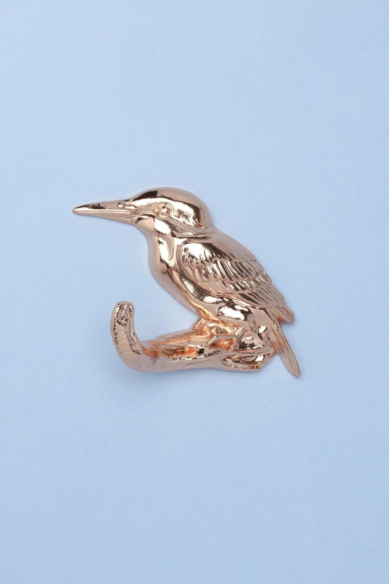 Pair of Kingfisher Gold Sculpted Bird Wall Hooks — alternate view, G Decor
