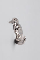 Pair of Kingfisher Silver Sculpted Bird Wall Hooks — close-up view, G Decor