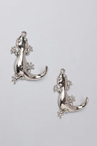 Pair of Lizard Silver Sculpted Wall Hooks — G Decor
