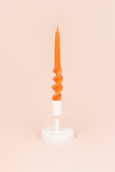 G Decor Candles Orange Set of 2 Orange 9-inch Spiral Twisted Hand Dipped Candlesticks Taper Church Dinner Candles