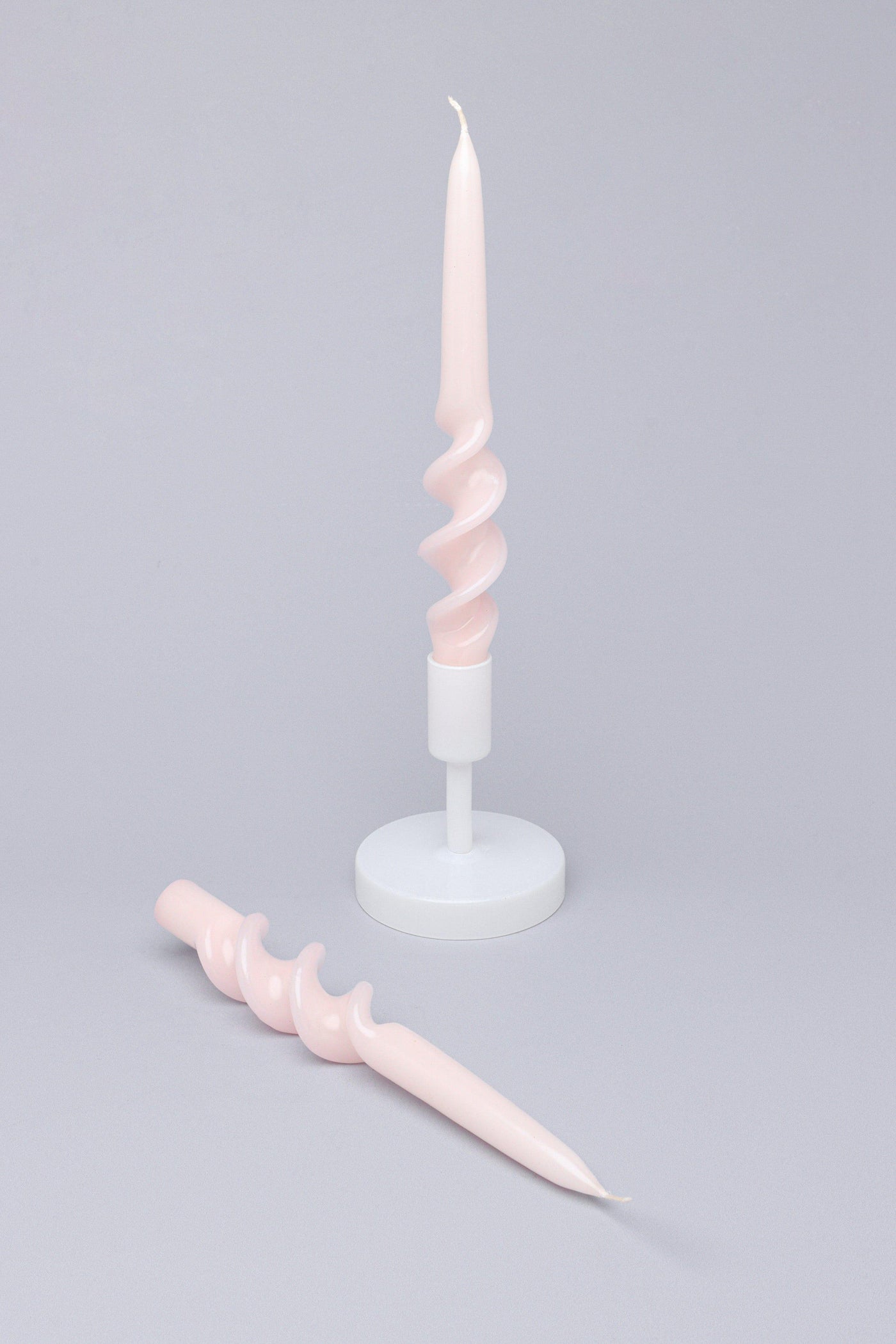 G Decor Candles Pink Set 2 Pastel Pink 9-inch Spiral Twisted Hand Dipped Candlesticks Taper Church Dinner Candles
