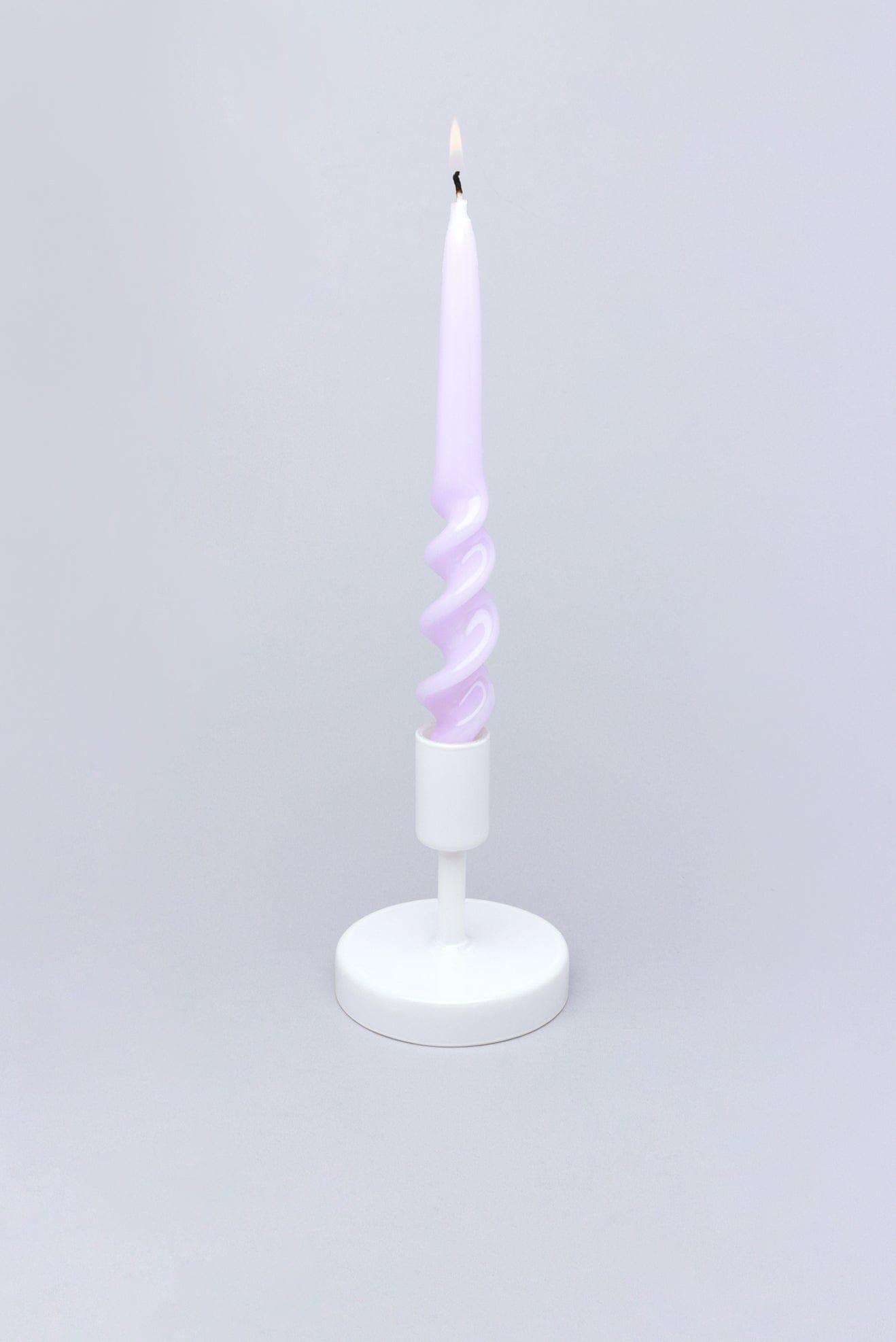 G Decor Pastel Purple Set of 2 Pastel Purple 9-inch Spiral Twisted Hand Dipped Candlesticks Taper Church Dinner Candles