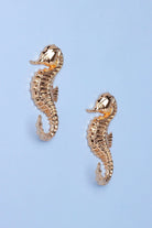 Pair of Seahorse Gold Sculpted Ocean Wall Hooks — G Decor