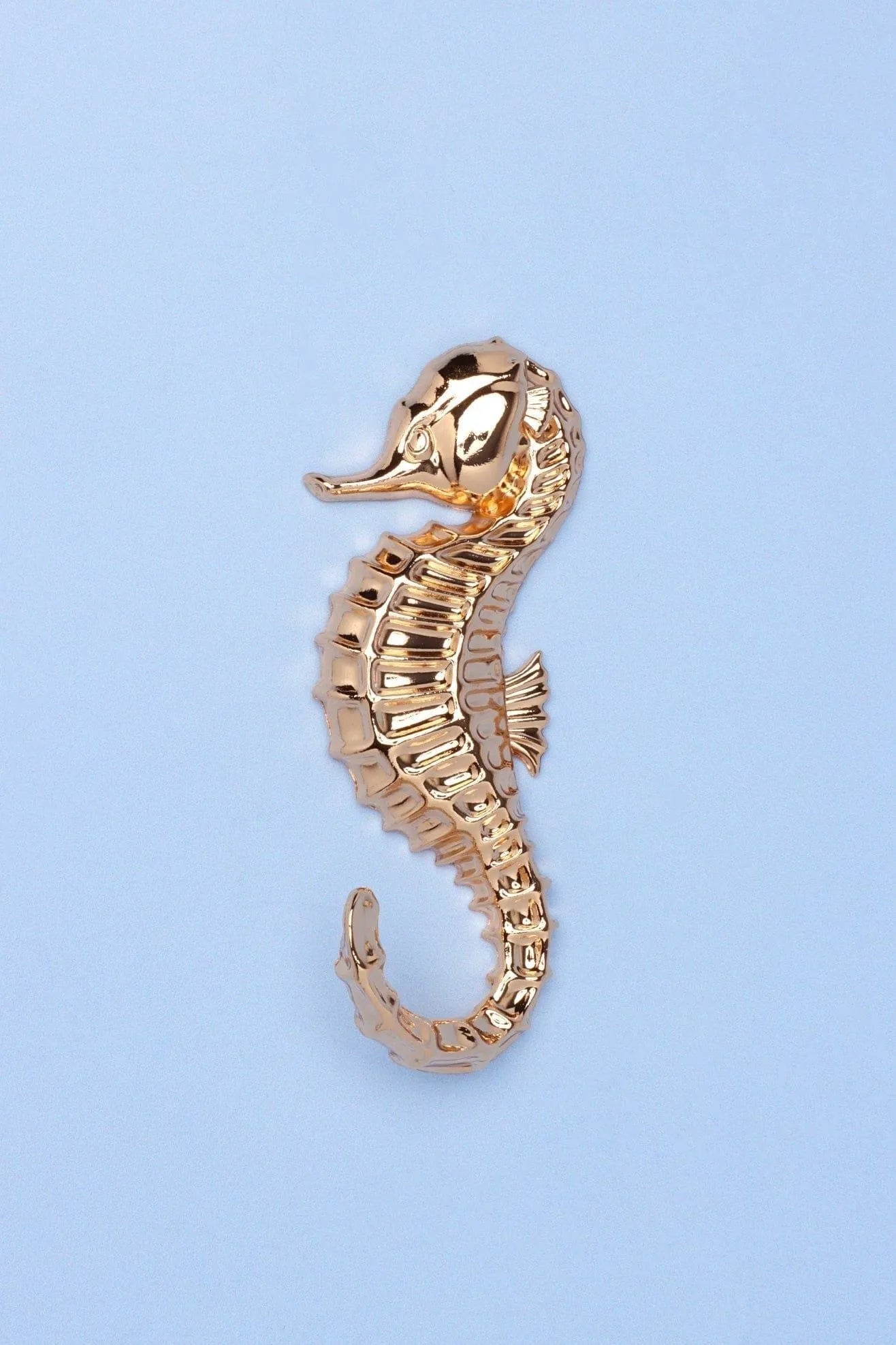Pair of Seahorse Gold Sculpted Ocean Wall Hooks — alternate view, G Decor