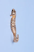 Set of 2 Seahorse Gold Wall Hooks Sculpted Ocean Design for Coats, Towels & Accessories - G Decor