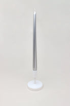 Verti Pair of Extra Long Silver Tall Taper Candles — alternate view, G Decor