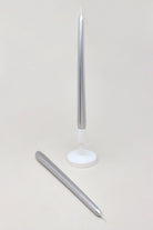 Verti Pair of Extra Long Silver Tall Taper Candles — G Decor