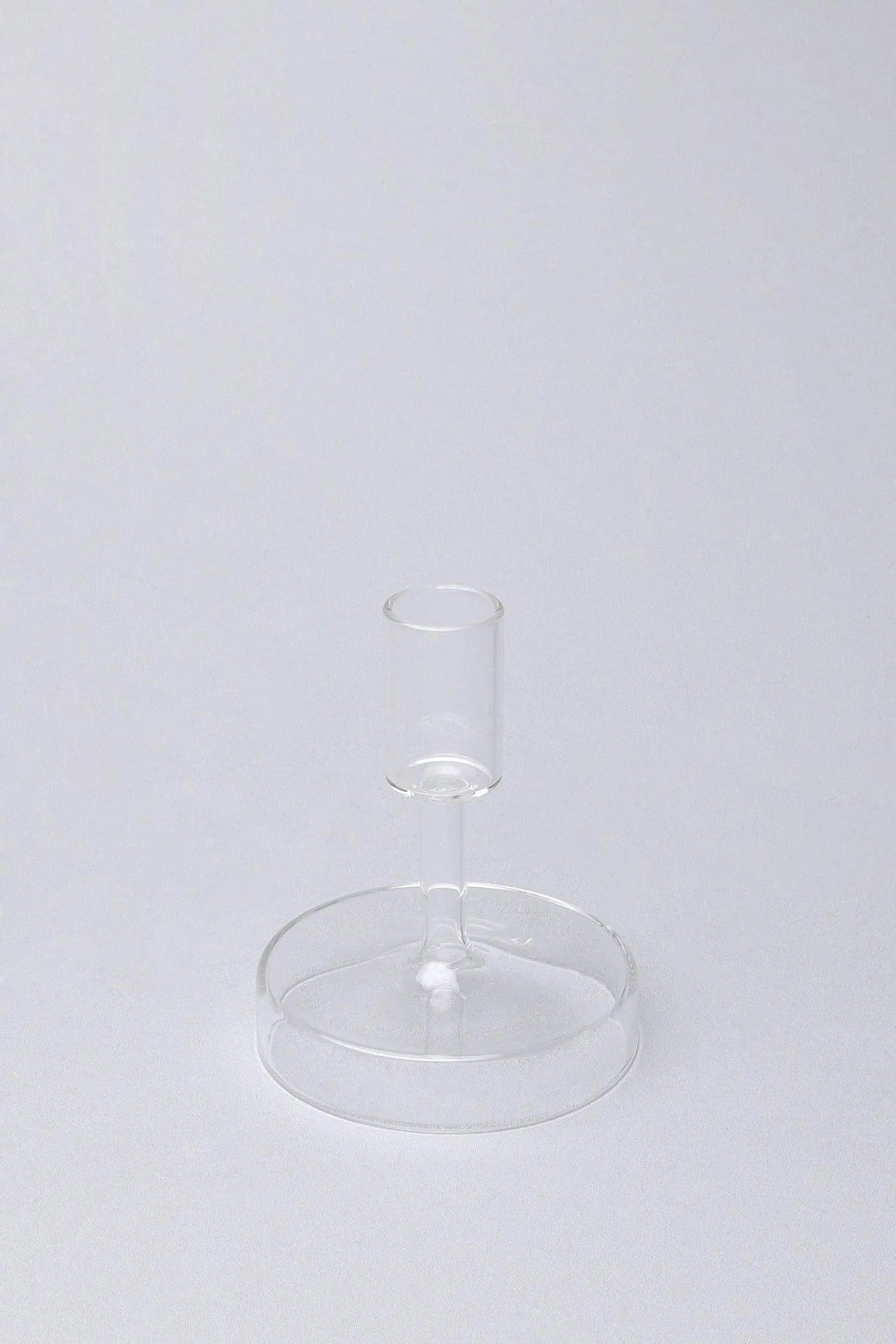 Halo Hand-Blown Clear Glass Candle Holders — lifestyle view, G Decor