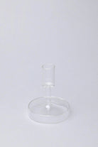 Halo Hand-Blown Clear Glass Candle Holders — lifestyle view, G Decor