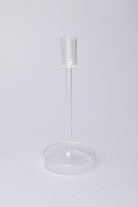 Halo Hand-Blown Clear Glass Candle Holders — alternate view, G Decor
