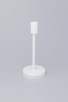 Set of 3 Halo Hand-Blown White Glass Dinner and Taper Candle Holders — alternate view, G Decor