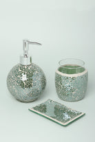 Set Of 3 Pieces Corfu Mosaic Emerald Bathroom Set - G Decor