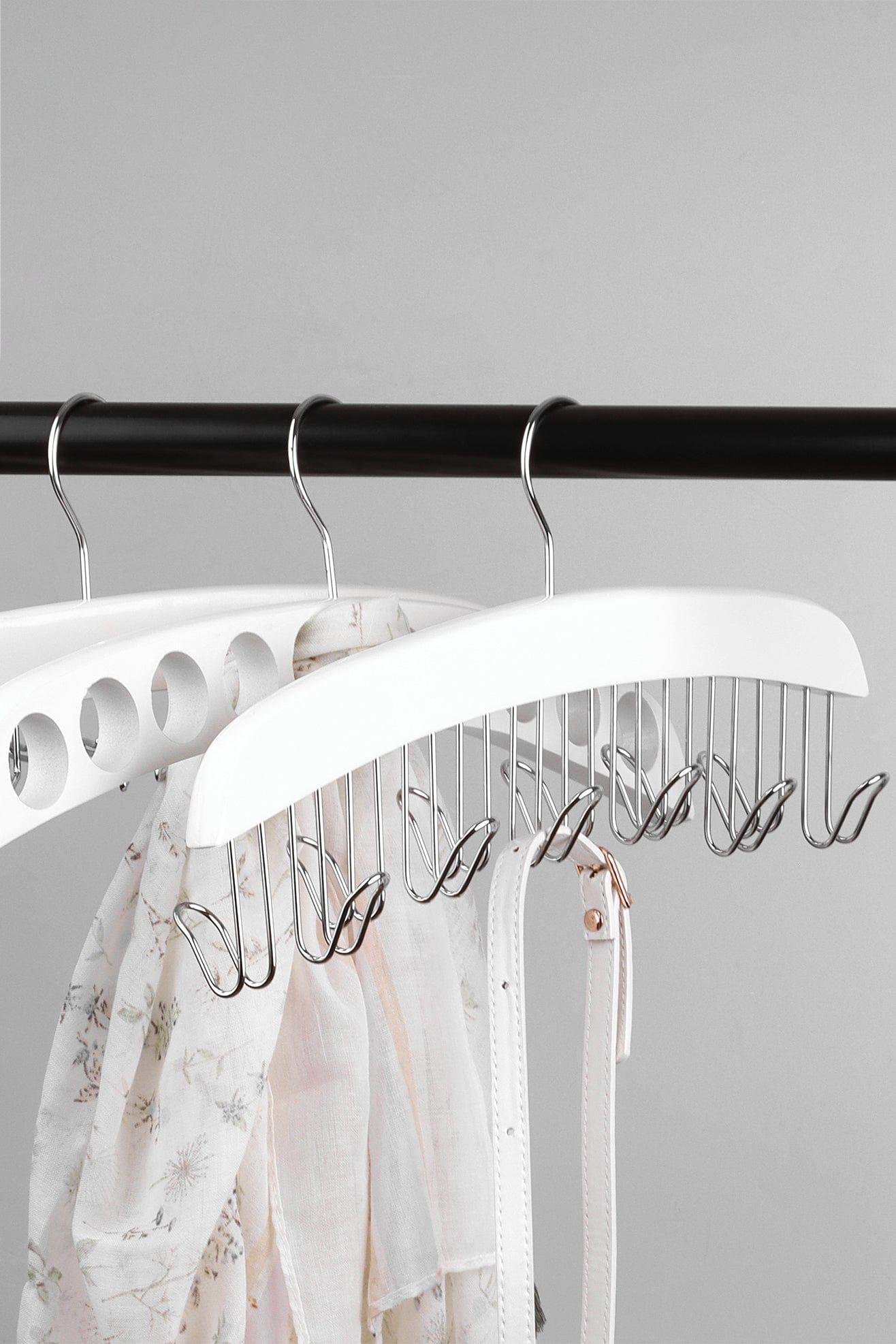 G Decor Hangers White Set of 3 White Wooden Multi-Purpose Clothes Hangers