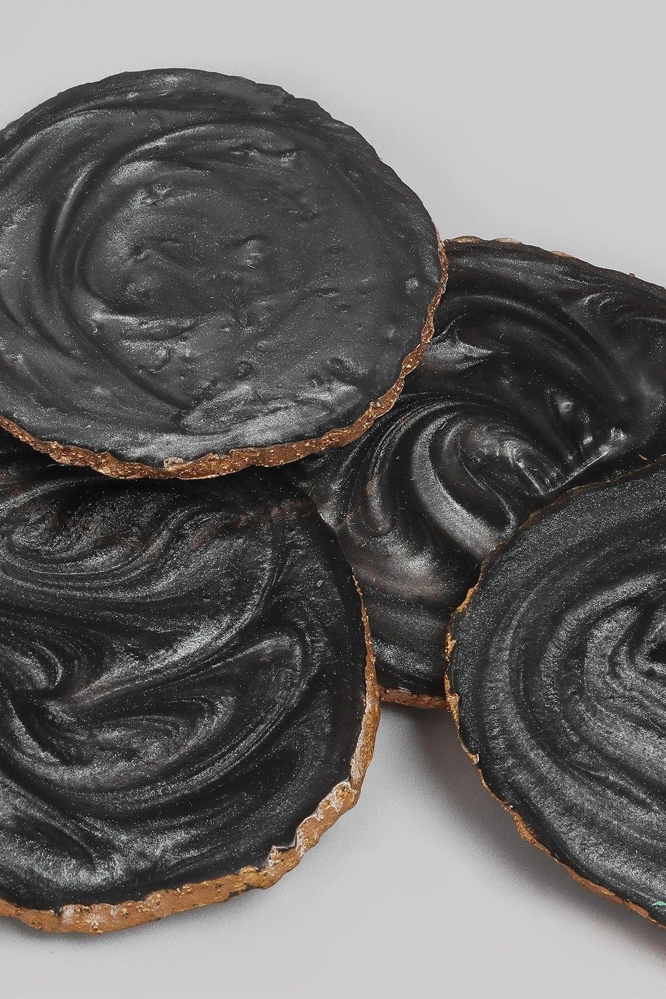Black Agate Coasters Set of 4 with Holder — alternate view, G Decor