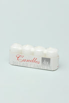 Set Of 4 Varnished Shimmer Pillar Candles White - G Decor