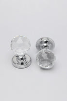 Solid Crystal Round Clear Glass Mortice Door Knobs — lifestyle view, G Decor