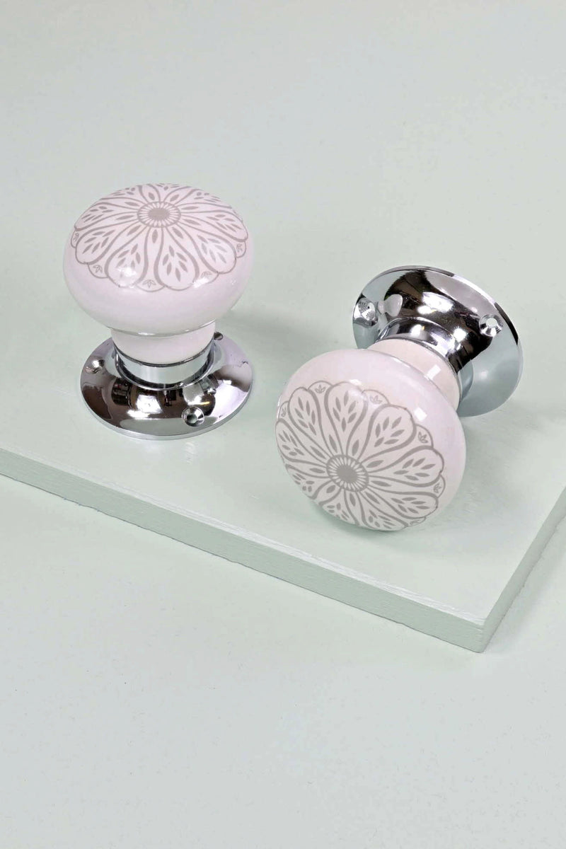 Success Ceramic Mortice Door Knobs with Chrome Base