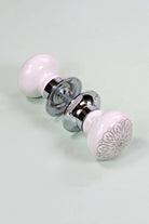 Set of Success Handcrafted Ceramic Mortice Door Handles Internal Turning Knobs for Bedroom, Entry & Interior Room Doors with Chrome Base - G Decor
