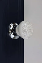 Set of Success Handcrafted Ceramic Mortice Door Handles Internal Turning Knobs for Bedroom, Entry & Interior Room Doors with Chrome Base - G Decor